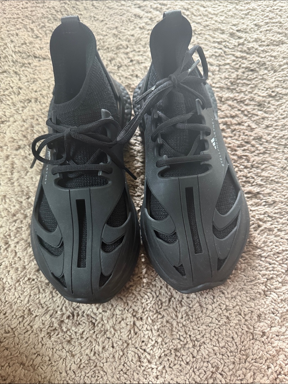 Adidas by Stella McCartney Black Sculpted Knit Sneakers